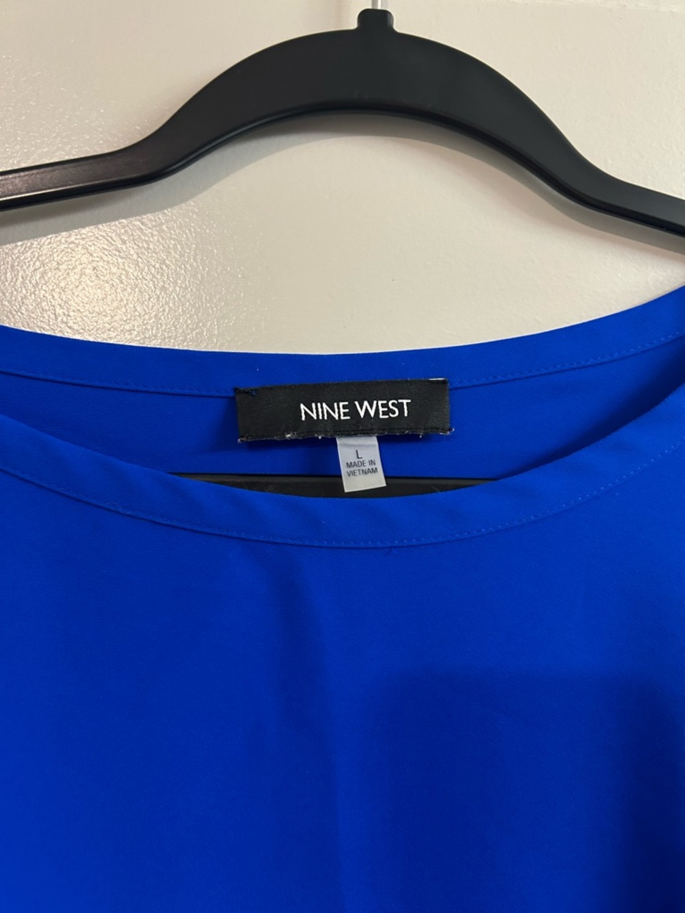 Nine West Cobalt Blue Roll-Tab Sleeve Blouse - Picture 3 of 4